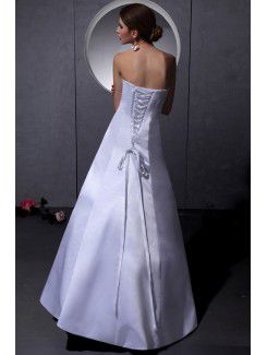 Taffeta Strapless Floor Length A-Line Wedding Dress with Ruffle