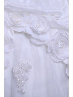 Taffeta Straps Cathedral Train Ball Gown Wedding Dress