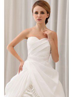 Taffeta Sweetheart Court Train Ball Gown Wedding Dress