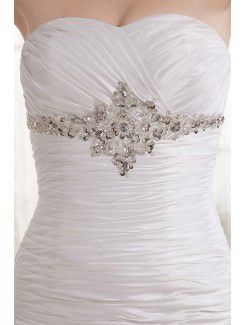 Satin Sweetheart Court Train Ball Gown Wedding Dress