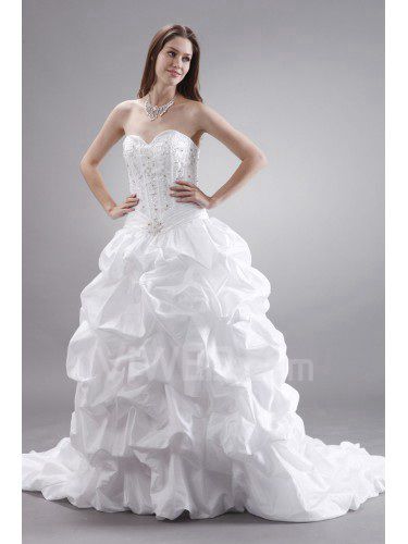 Taffetas sweetheart train chapelle robe de bal de mariage robe