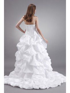 Taffeta Sweetheart Chapel Train Ball Gown Wedding Dress