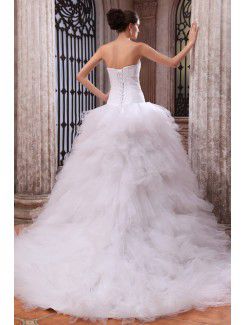 Tulle Sweetheart Chapel Train Ball Gown Wedding Dress