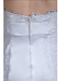 Satin Halter Sweep Train Empire Line Embroidered Wedding Dress