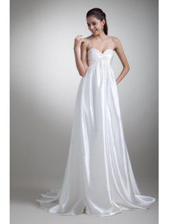 Taffeta Sweetheart Sweep Train Empire Line Wedding Dress