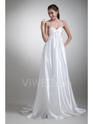 Taffeta Sweetheart Sweep Train Empire Line Wedding Dress