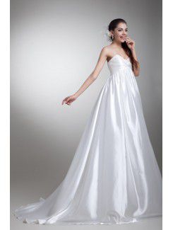 Taffeta Sweetheart Sweep Train Empire Line Wedding Dress