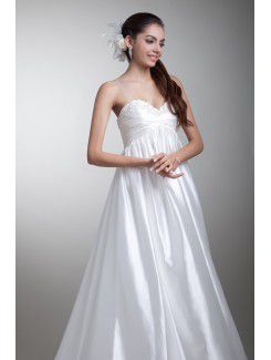 Taffeta Sweetheart Sweep Train Empire Line Wedding Dress