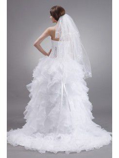 Organza Sweetheart Sweep Train Ball Gown Wedding Dress