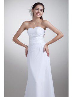 Chiffon Sweetheart Sweep Train Empire Line Wedding Dress