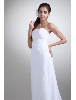 Chiffon Sweetheart Sweep Train Empire Line Wedding Dress