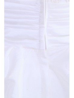 Satin Strapless Cathedral Train A-Line Wedding Dress with Beading and Pleat