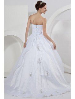 Organza Sweetheart Sweep Train Ball Gown Wedding Dress