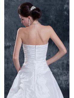 Satin and Taffeta Sweetheart Chapel Train A-Line Wedding Dress