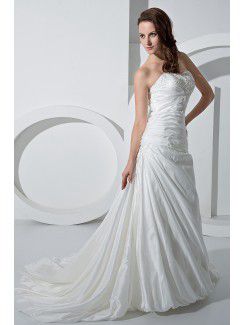 Chiffon Sweetheart Court Train A-Line Wedding Dress