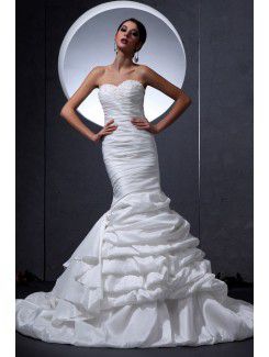 Charmeuse Sweetheart Court Train Mermaid Wedding Dress