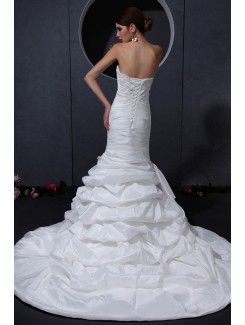 Charmeuse Sweetheart Court Train Mermaid Wedding Dress