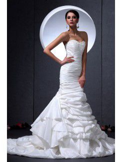 Charmeuse Sweetheart Court Train Mermaid Wedding Dress