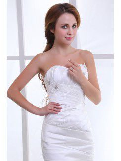 Satin Sweetheart Court Train Mermaid Wedding Dress