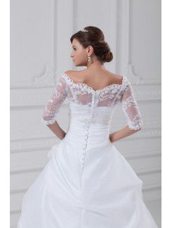 Taffeta Strapless Sweep Train Ball Gown Wedding Dress with Jacket