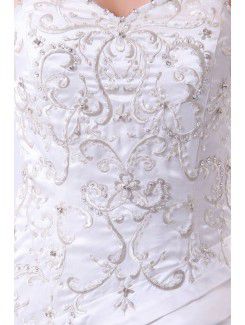 Satin Sweetheart Cathedral Train Sheath Wedding Dress