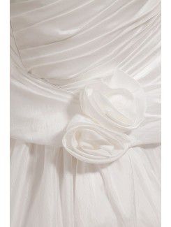 Satin One-Shoulder Court Train Mermaid Wedding Dress with Ruffle