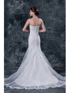 Lace Sweetheart Chapel Train Mermaid Wedding Dress with Jacket