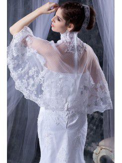 Tulle Strapless Chapel Train Mermaid Wedding Dress with Jacket