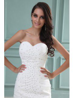 Chiffon Sweetheart Court Train Sheath Wedding Dress with Sequins Ruffle