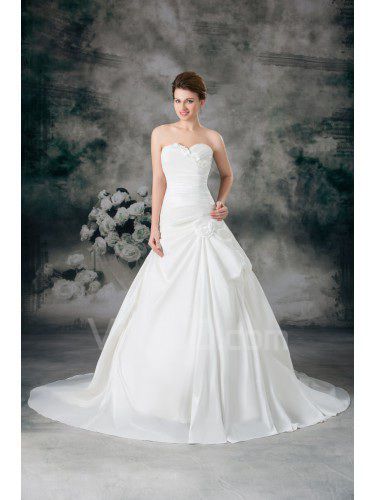 Satin sweetheart les trains robe de bal robe de mariée brodée