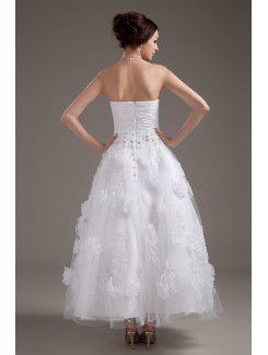 Organza Sweetheart Ankle-Length A-Line Wedding Dress