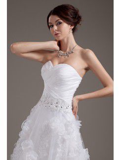 Organza Sweetheart Ankle-Length A-Line Wedding Dress