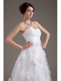 Organza Sweetheart Ankle-Length A-Line Wedding Dress