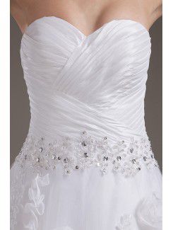 Organza Sweetheart Ankle-Length A-Line Wedding Dress