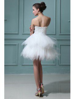 Tulle Sweetheart Short A-line Wedding Dress with Beading