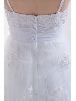 Satin Spaghetti Straps Short A-line Wedding Dress