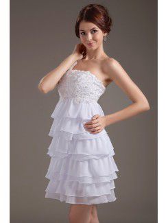 Chiffon One-Shoulder Short A-Line Wedding Dress