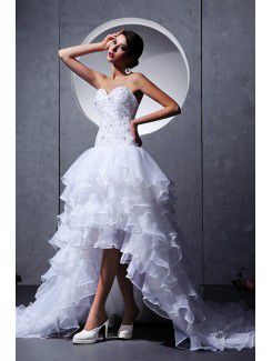 Tulle Sweetheart Asymmetrical A-Line Wedding Dress