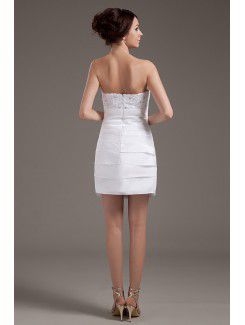 Satin Strapless Short Sheath Wedding Dress