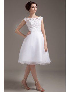 Lace Bateau Knee-Length A-line Wedding Dress