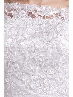 Lace Bateau Knee-Length A-line Wedding Dress