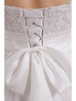 Tulle and Charmeuse Sweetheart Knee-Length A-line Wedding Dress