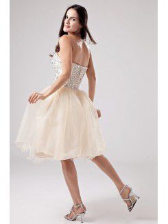 Tulle Sweetheart Knee-Length Ball Gown Wedding Dress with Sequins