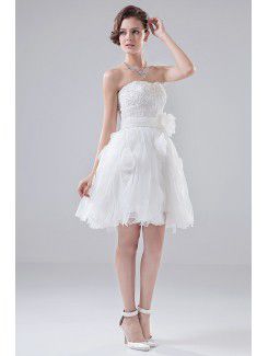 Organza Sweetheart Knee-Length A-line Wedding Dress