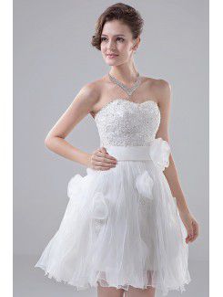 Organza Sweetheart Knee-Length A-line Wedding Dress