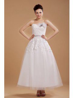 Tulle Sweetheart Ankle-Length A-line Wedding Dress