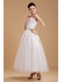 Tulle Sweetheart Ankle-Length A-line Wedding Dress