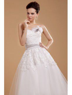 Tulle Sweetheart Ankle-Length A-line Wedding Dress