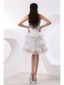 Tulle Sweetheart Knee-Length A-line Wedding Dress with Embroidered