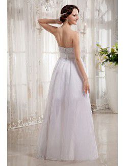 Tulle and Satin Sweetheart Floor Length A-line Wedding Dress